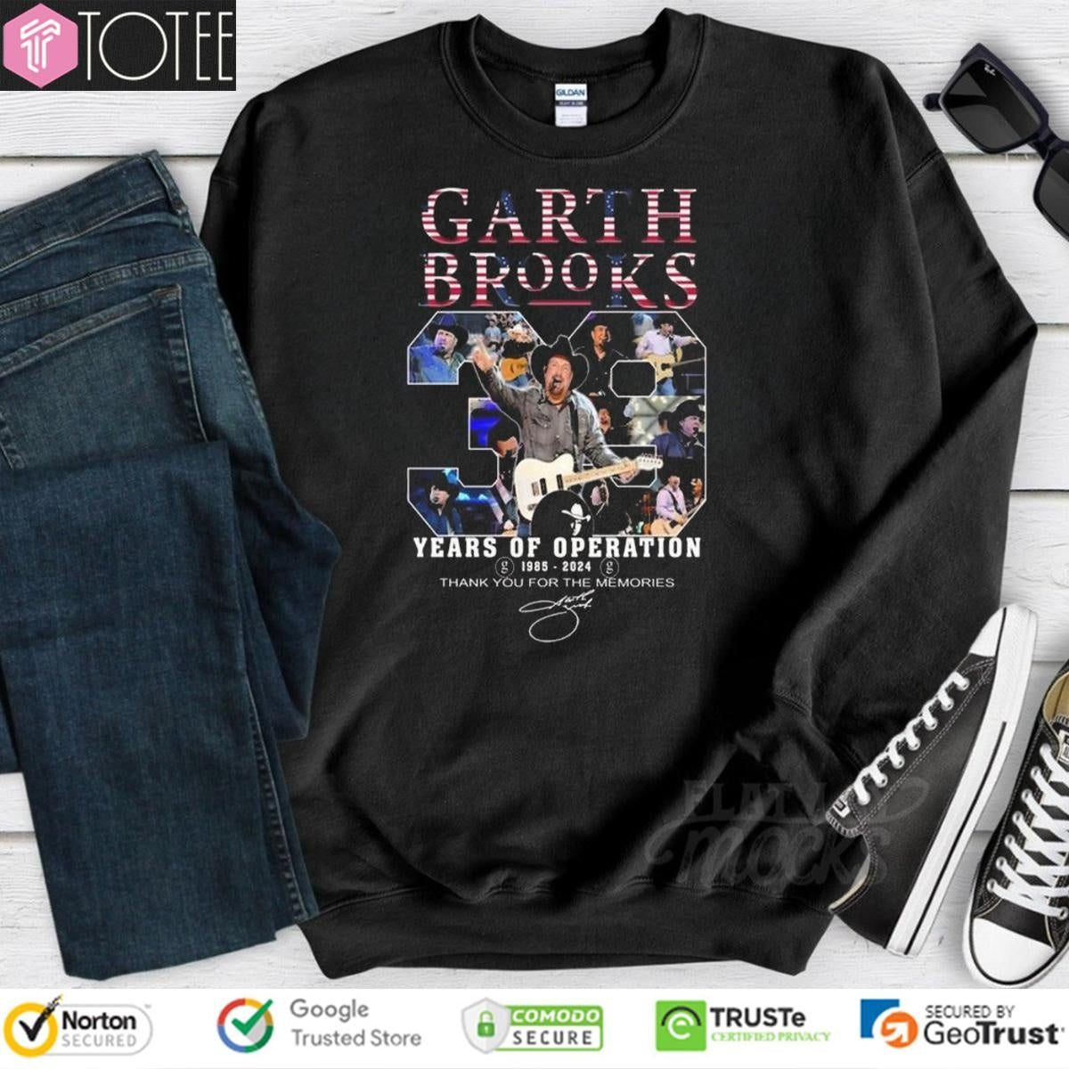 Garth Brooks 39 Years Of Operation 1985-2024 Signature T-shirt