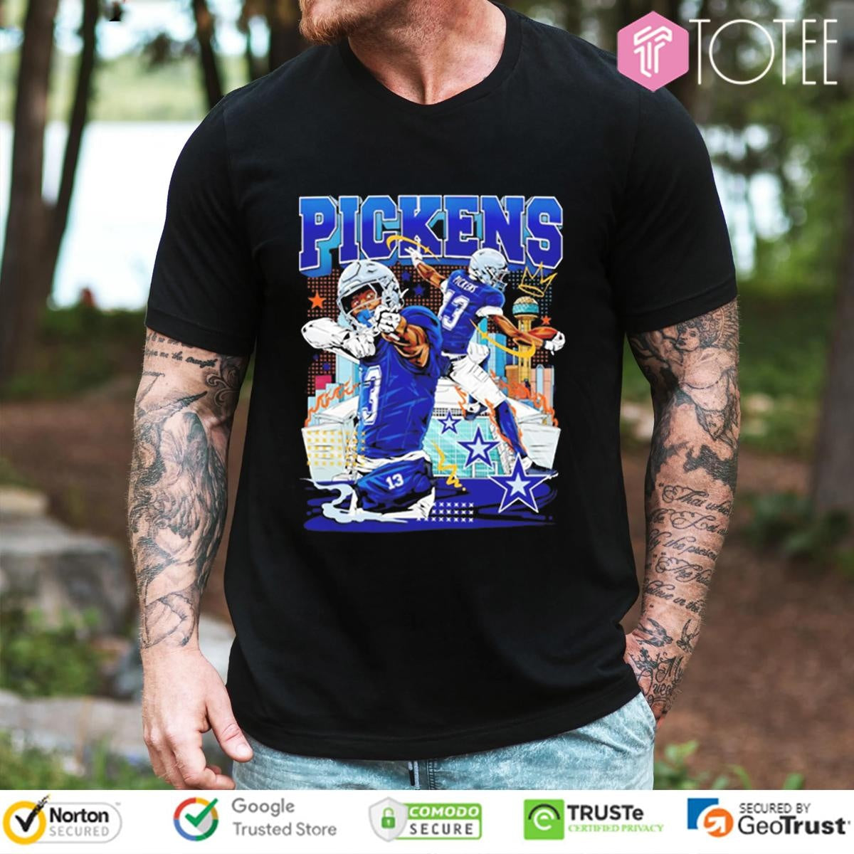 George Pickens No.13 Dallas Cowboys Graphic Bootleg T-shirt