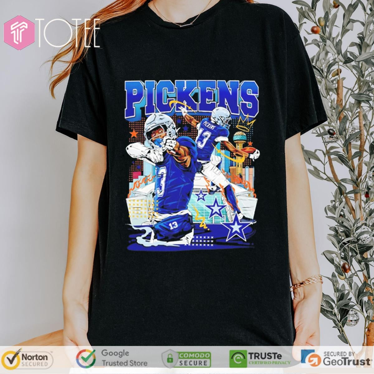 George Pickens No.13 Dallas Cowboys Graphic Bootleg T-shirt