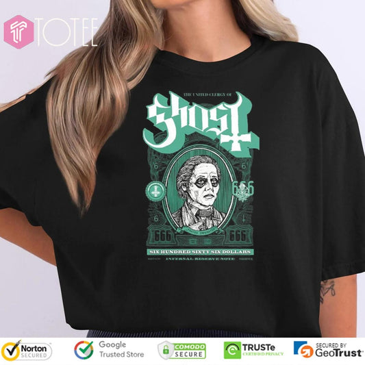 Ghost Band The United Clergy Of Ghost 666 Dollars Infernal Reverse Note T-shirt