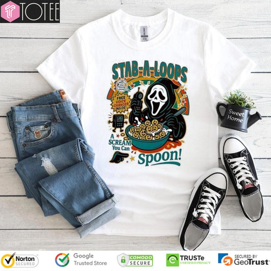 Ghostface Stab A Loops A Scream You Can Spoon Halloween T-shirt