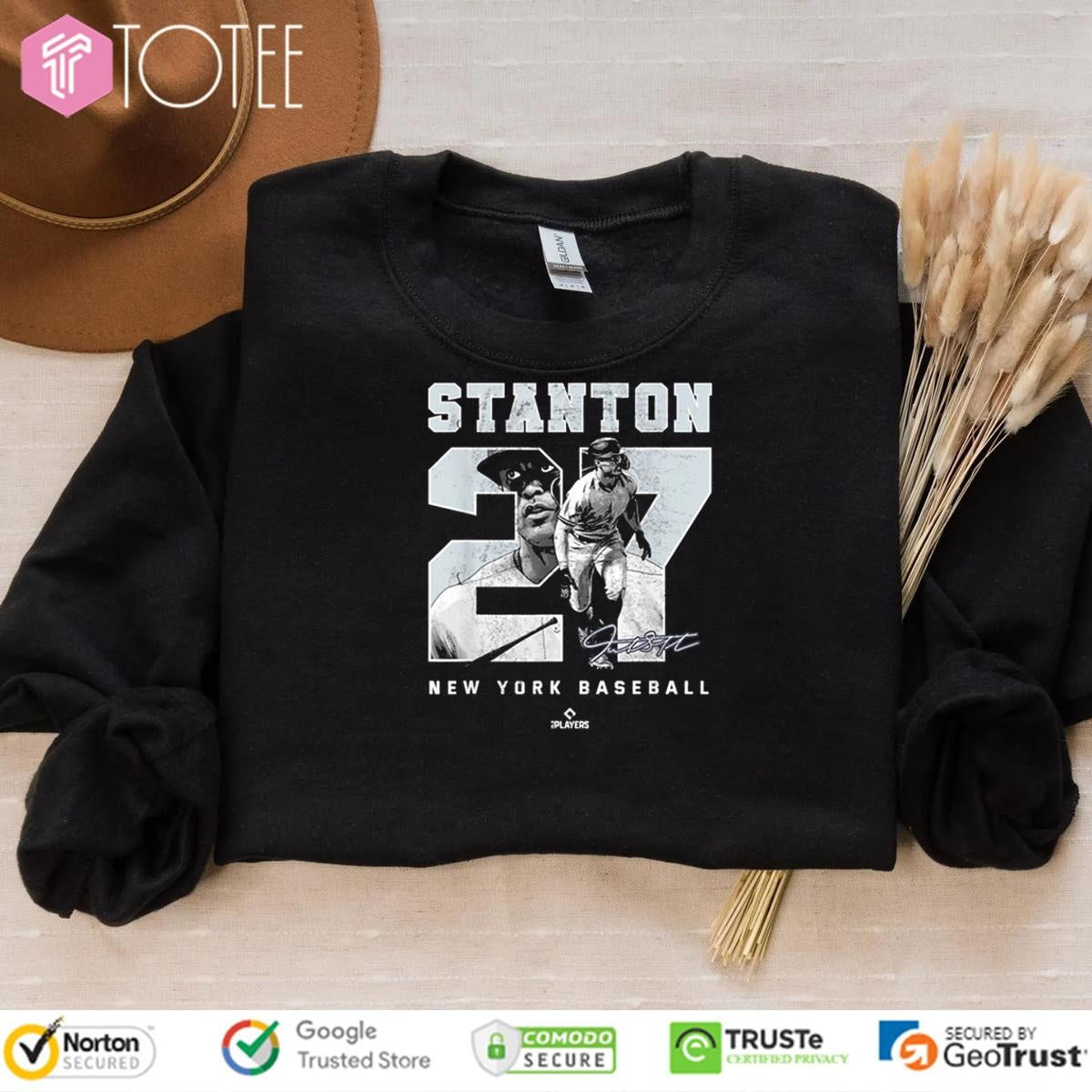 Giancarlo Stanton 27 New York Yankees Baseball Signature T-shirt