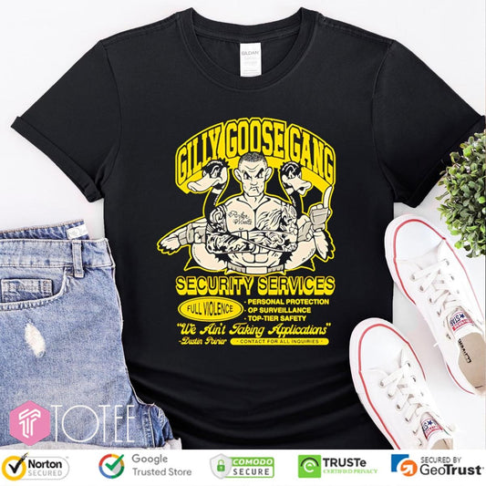 Gilly Goose Gang Security Services Dustin Poirier T-shirt