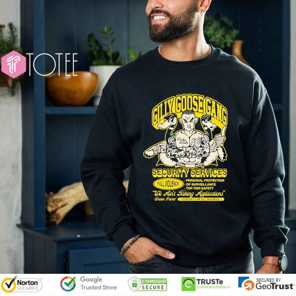 Gilly Goose Gang Security Services Dustin Poirier T-shirt