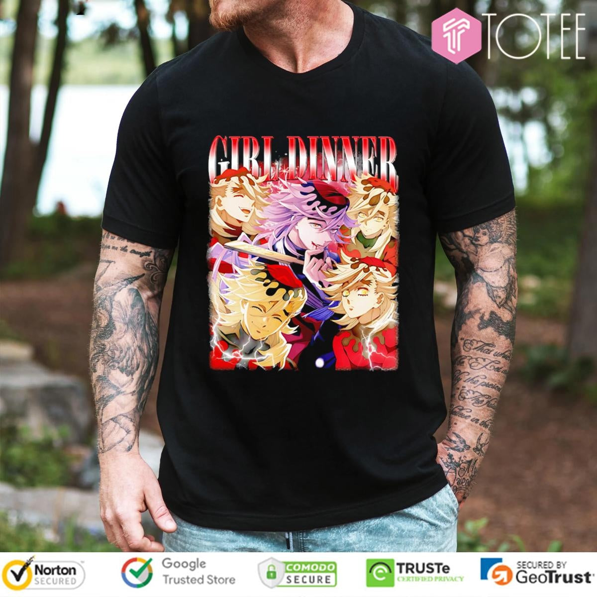 Girl Dinner Doma Kimetsu No Yaiba Graphic Bootleg T-shirt