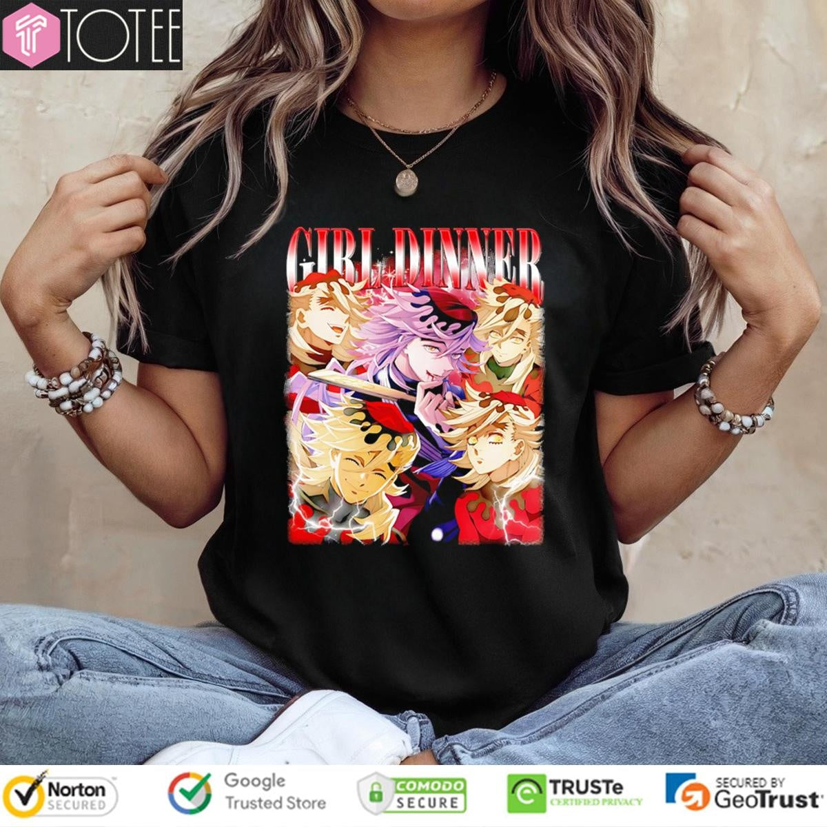 Girl Dinner Doma Kimetsu No Yaiba Graphic Bootleg T-shirt