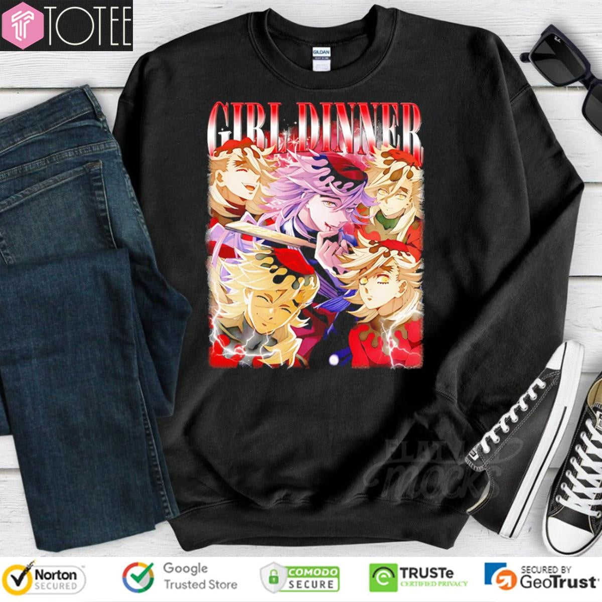 Girl Dinner Doma Kimetsu No Yaiba Graphic Bootleg T-shirt