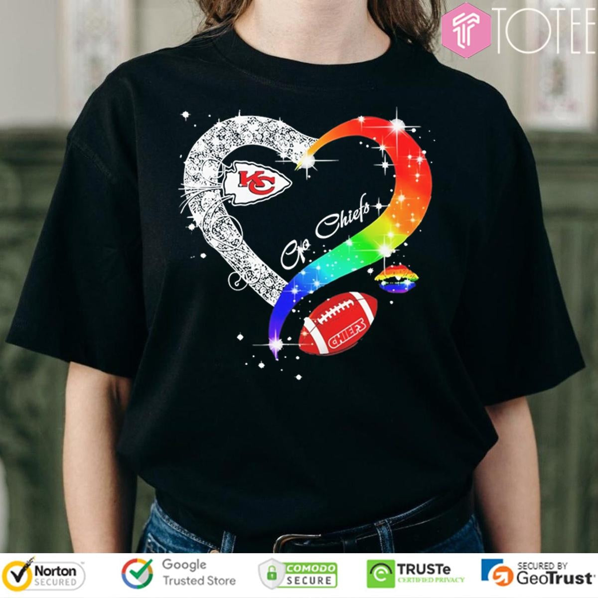 Go Kansas City Chiefs Diamond Heart Lgbt Pride T-shirt