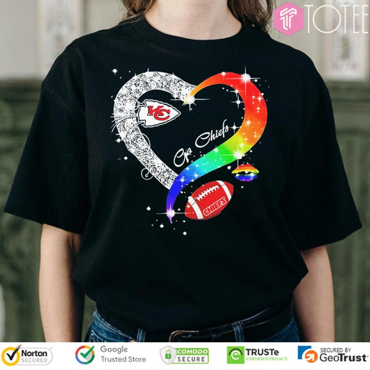 Go Kansas City Chiefs Diamond Heart Lgbt Pride T-shirt