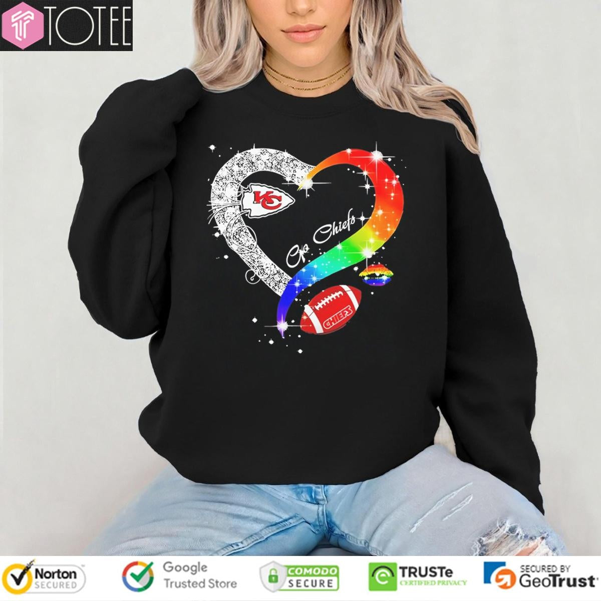 Go Kansas City Chiefs Diamond Heart Lgbt Pride T-shirt