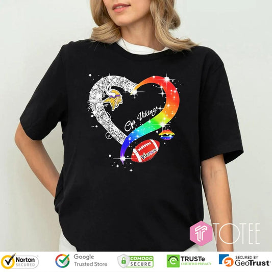 Go Minnesota Vikings Diamond Heart Lgbt Pride T-shirt