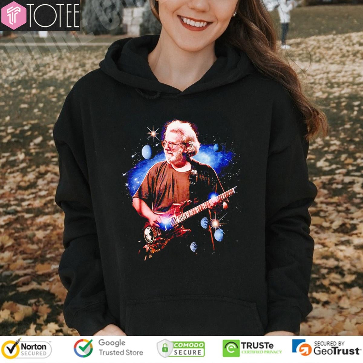 Grateful Dead Jerry Garcia Playing Guitar Space Graphic T-shirt