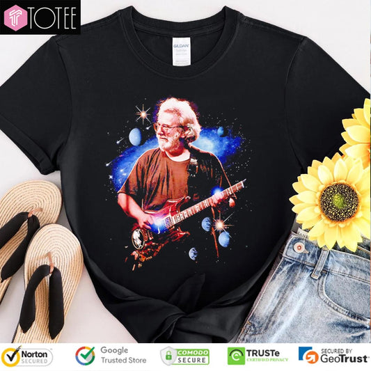Grateful Dead Jerry Garcia Playing Guitar Space Graphic T-shirt