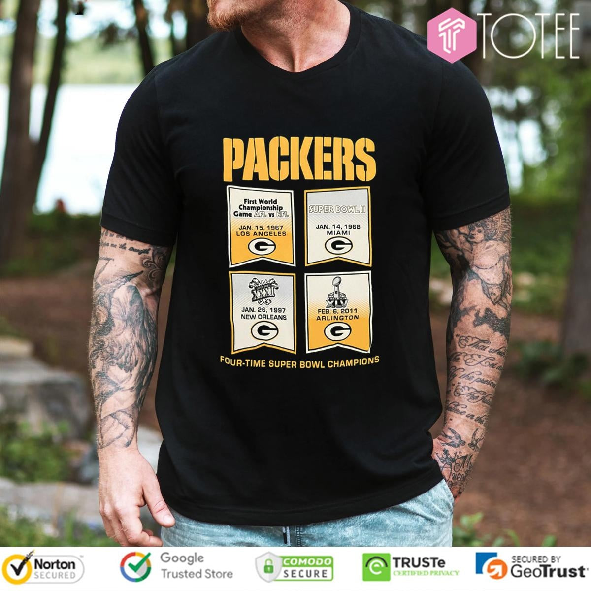 Green Bay Packers Four-Time Super Bowl Champions T-shirt