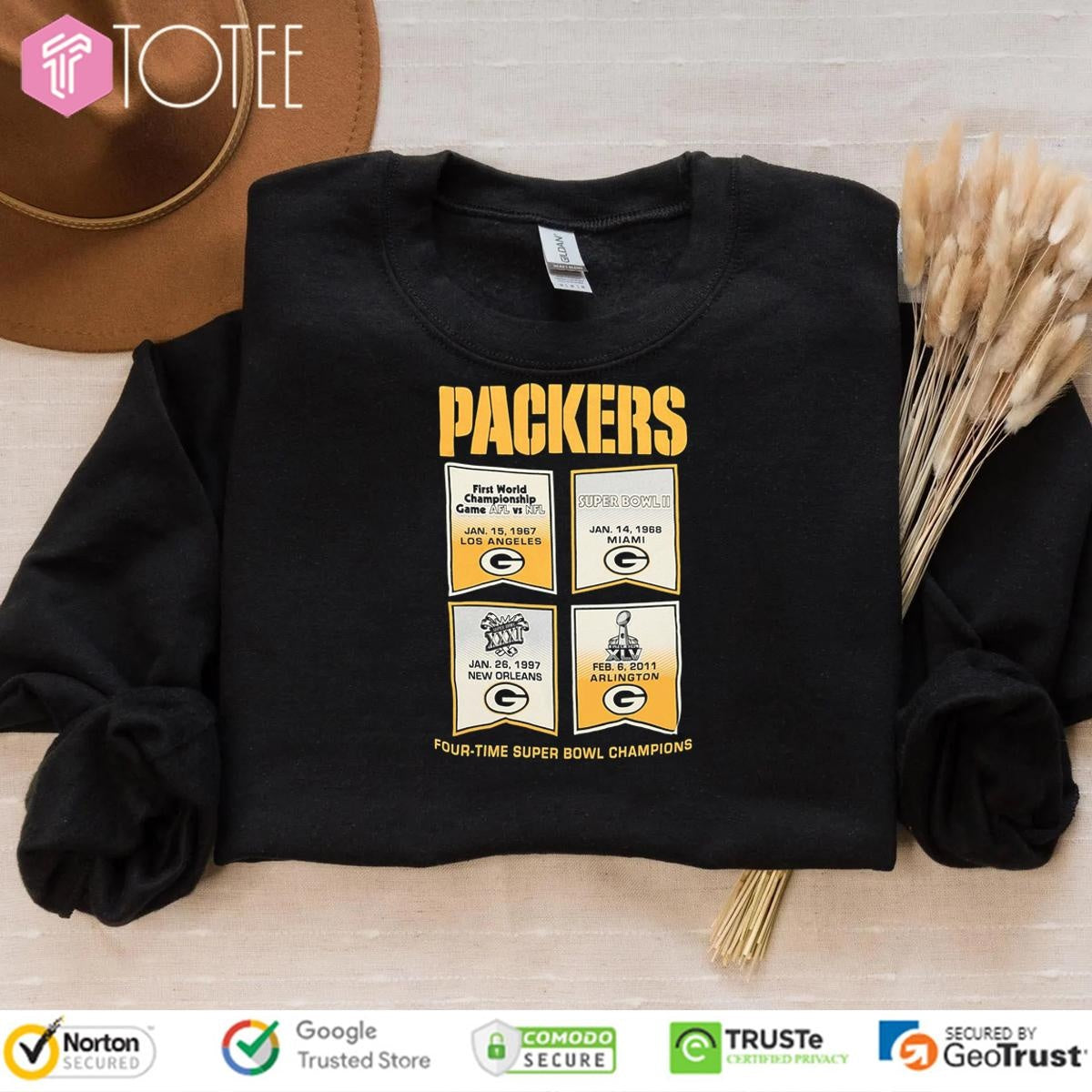 Green Bay Packers Four-Time Super Bowl Champions T-shirt