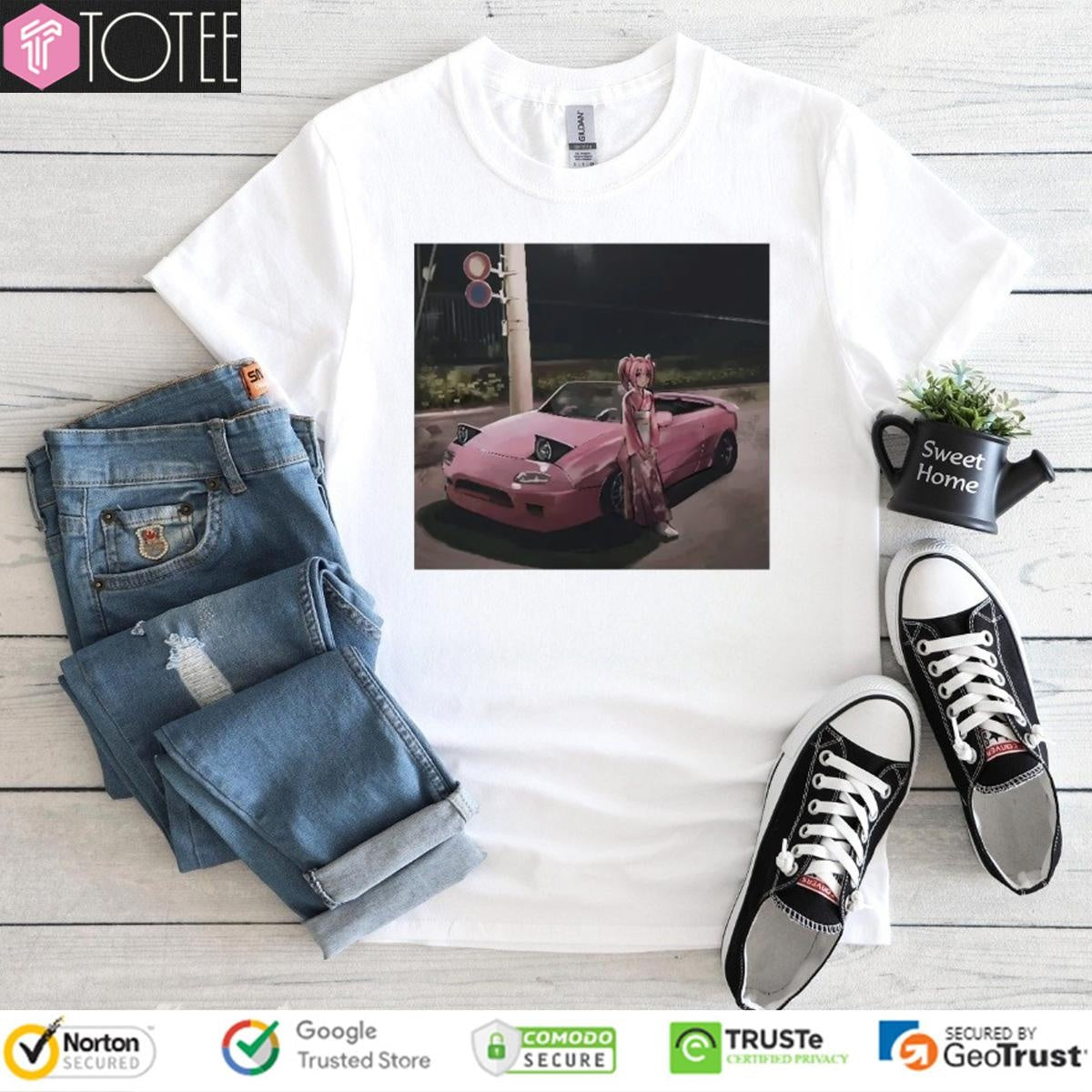 Haru Urara Uma Musume Pretty Derby Pink Mazda Miata Anime T-shirt