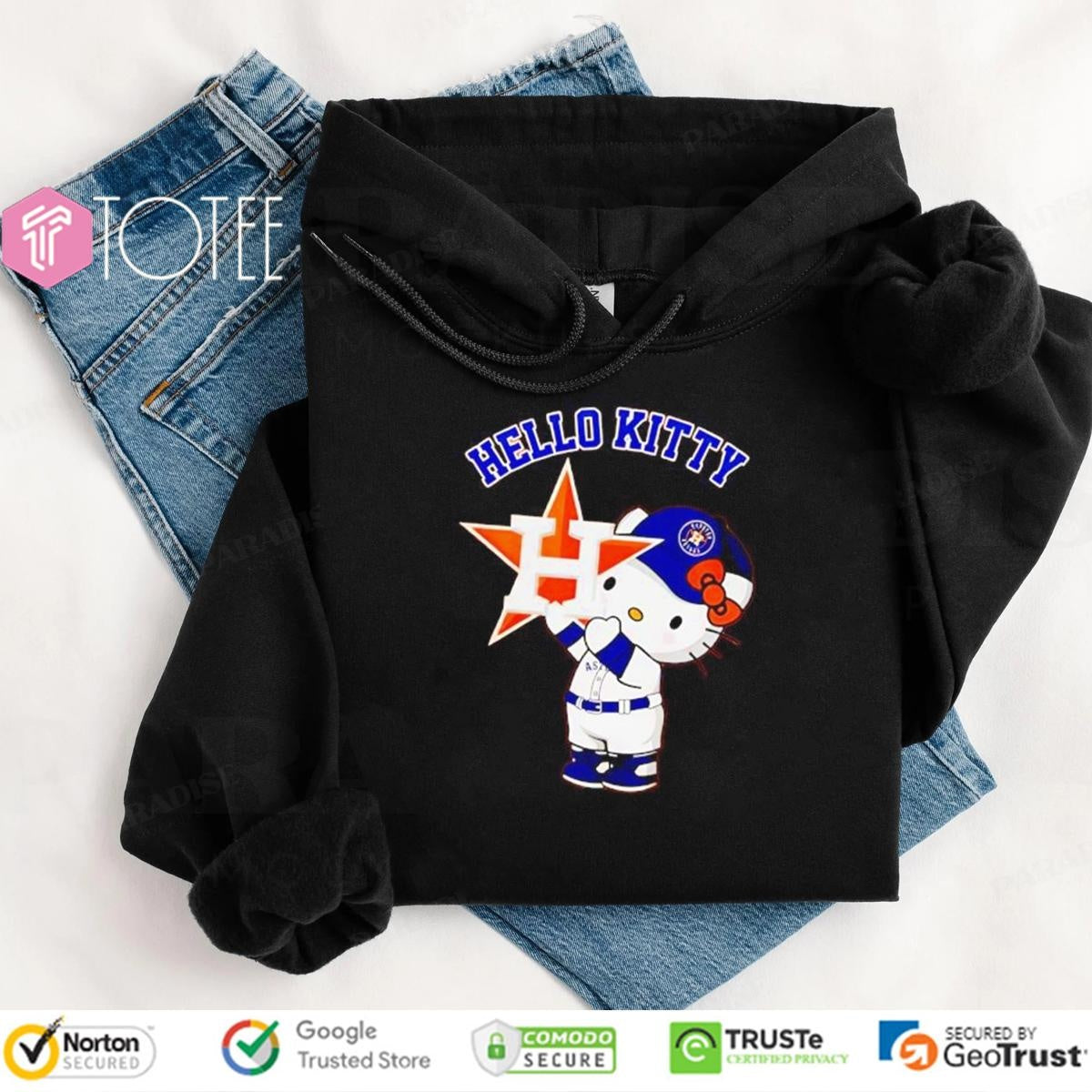 Hello Kitty Hold Houston Astros Baseball Logo T-shirt