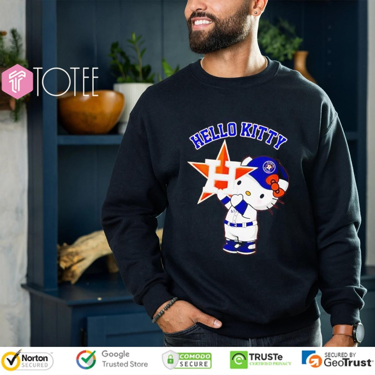 Hello Kitty Hold Houston Astros Baseball Logo T-shirt