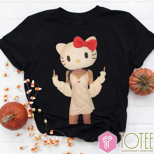 Hello Kitty In Sexy Nightgown Dark Humor T-shirt