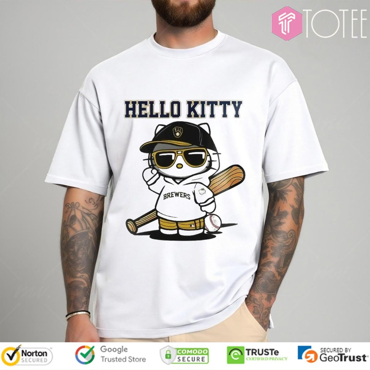 Hello Kitty Milwaukee Brewers Baseball T-shirt