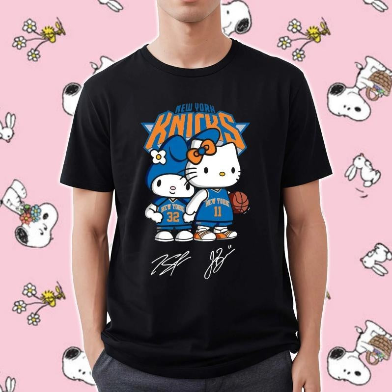 Hello Kitty New York Knicks Karl-Anthony Towns Jalen Brunson Signatures T-shirt