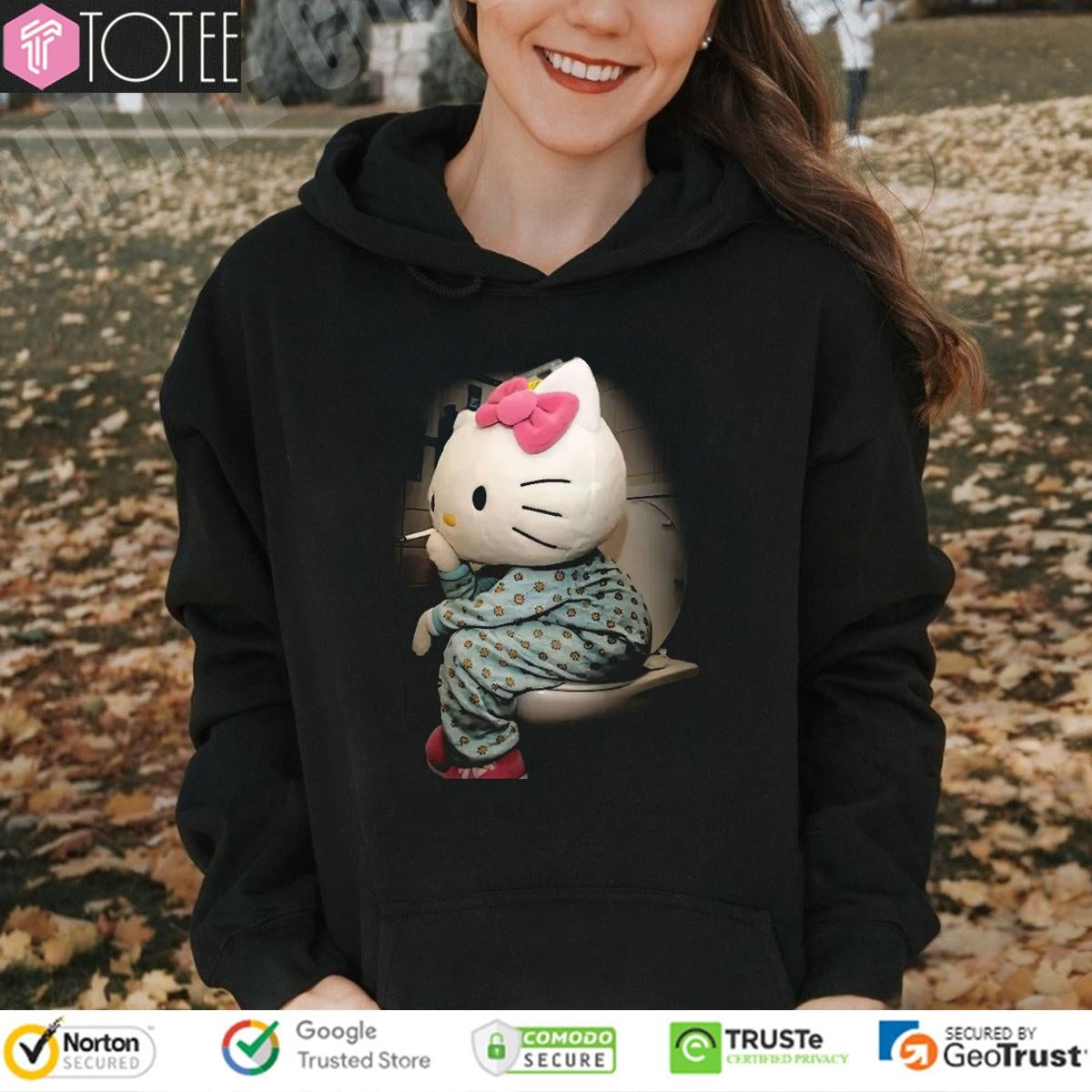 Hello Kitty Smoking In Toilet Meme T-shirt