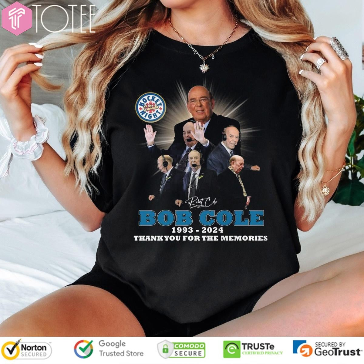 Hockey Night In Canada Bob Cole 1993-2024 Signature T-shirt