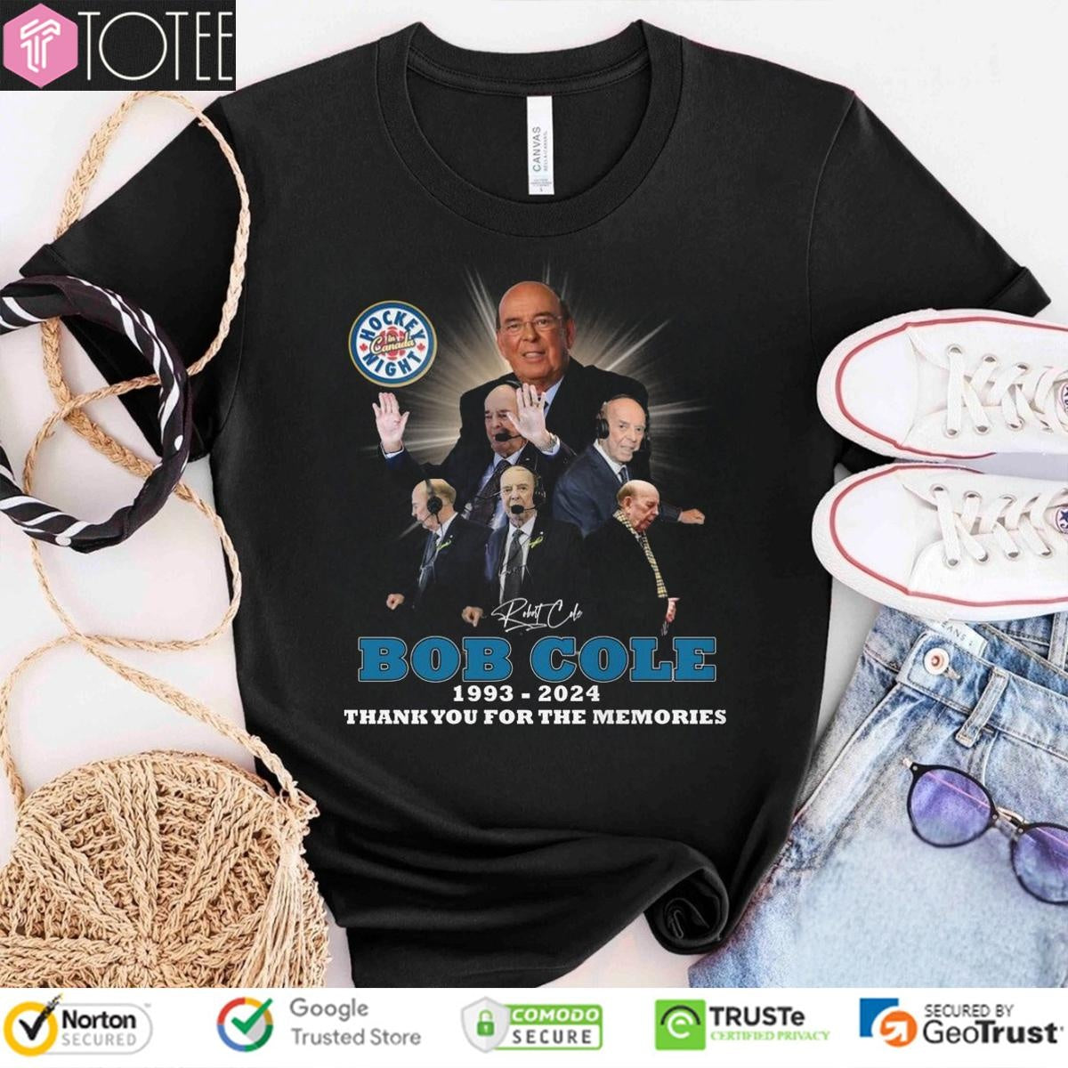 Hockey Night In Canada Bob Cole 1993-2024 Signature T-shirt