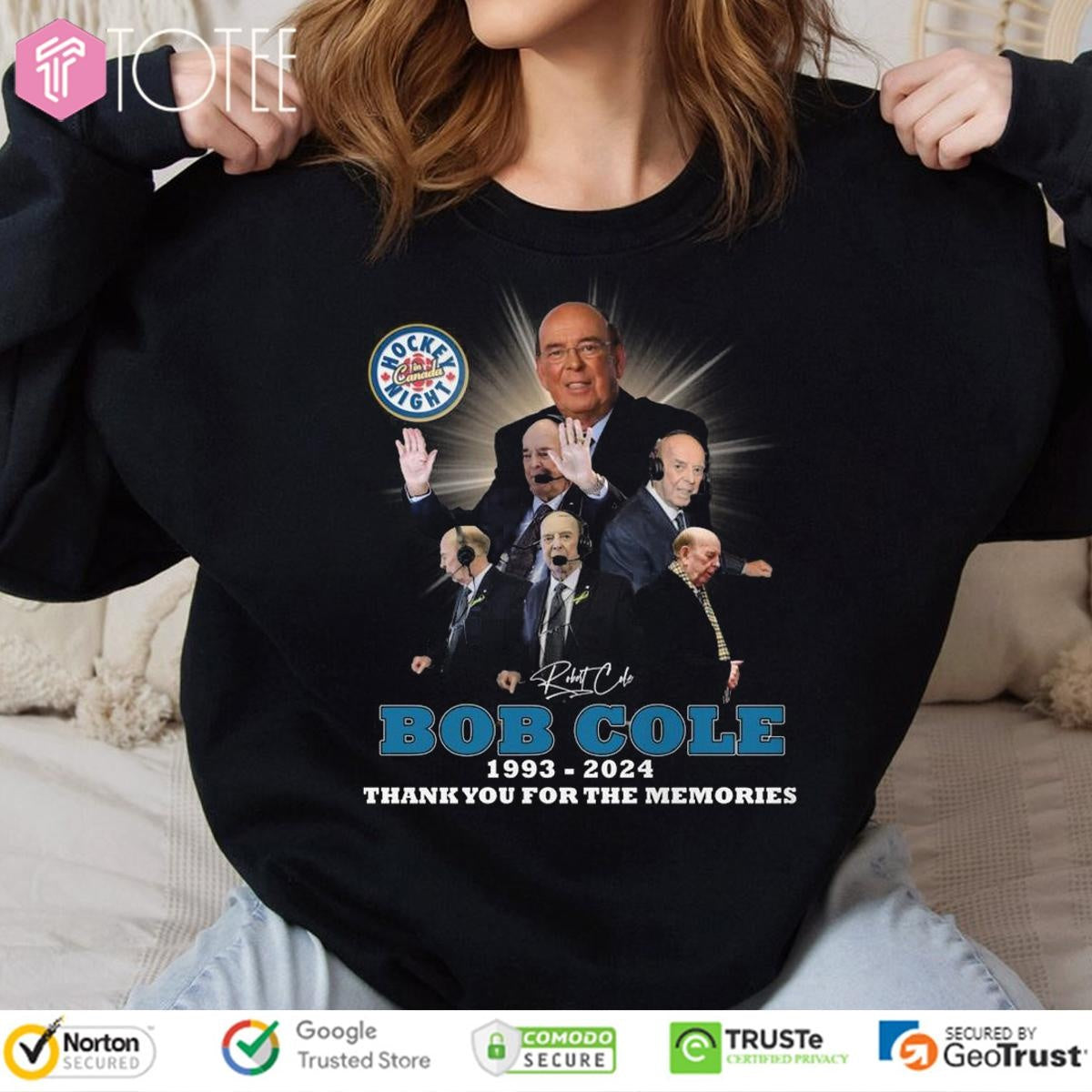 Hockey Night In Canada Bob Cole 1993-2024 Signature T-shirt