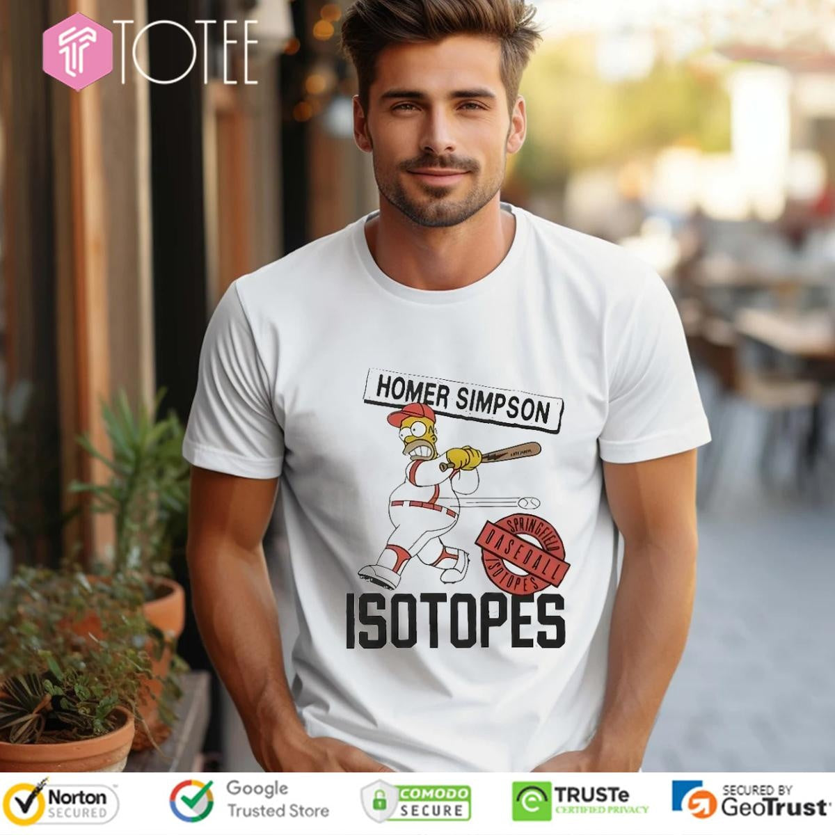 Homer Simpsons Springfield Isotopes Baseball T-shirt