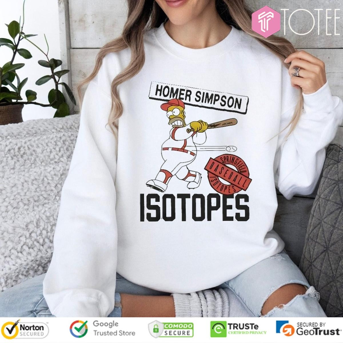 Homer Simpsons Springfield Isotopes Baseball T-shirt