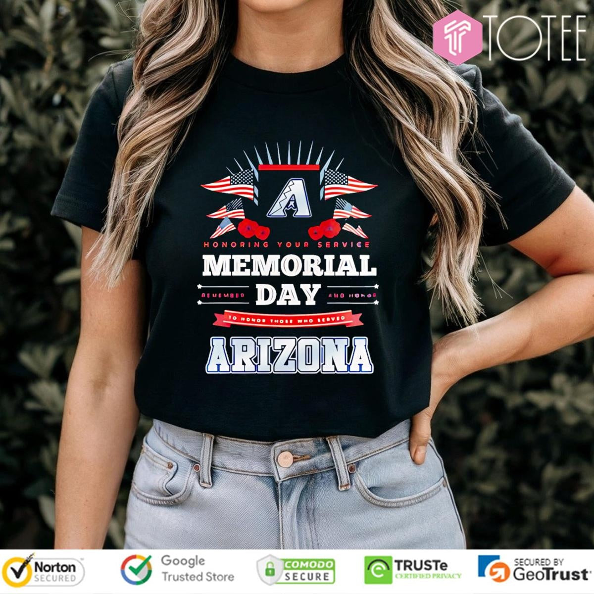 Honoring Your Service Memorial Day Arizona Diamondbacks Baseball T-shirt