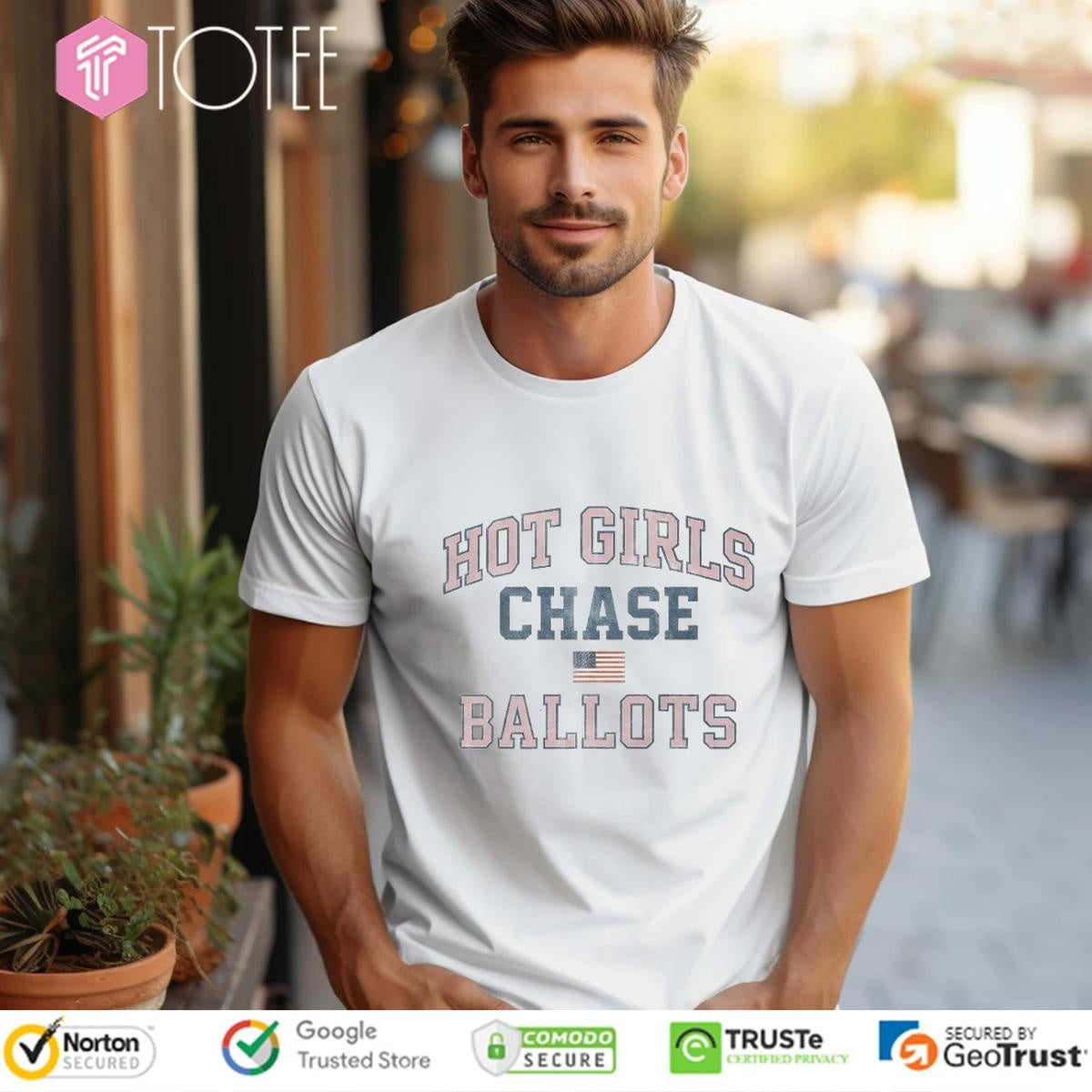 Hot Girls Chase Ballots American Flag 4Th Of July T-shirt