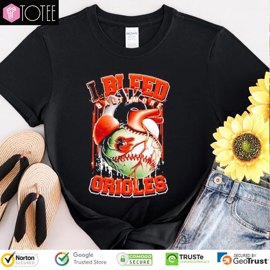 I Bleed Baltimore Orioles Baseball Heart T-shirt