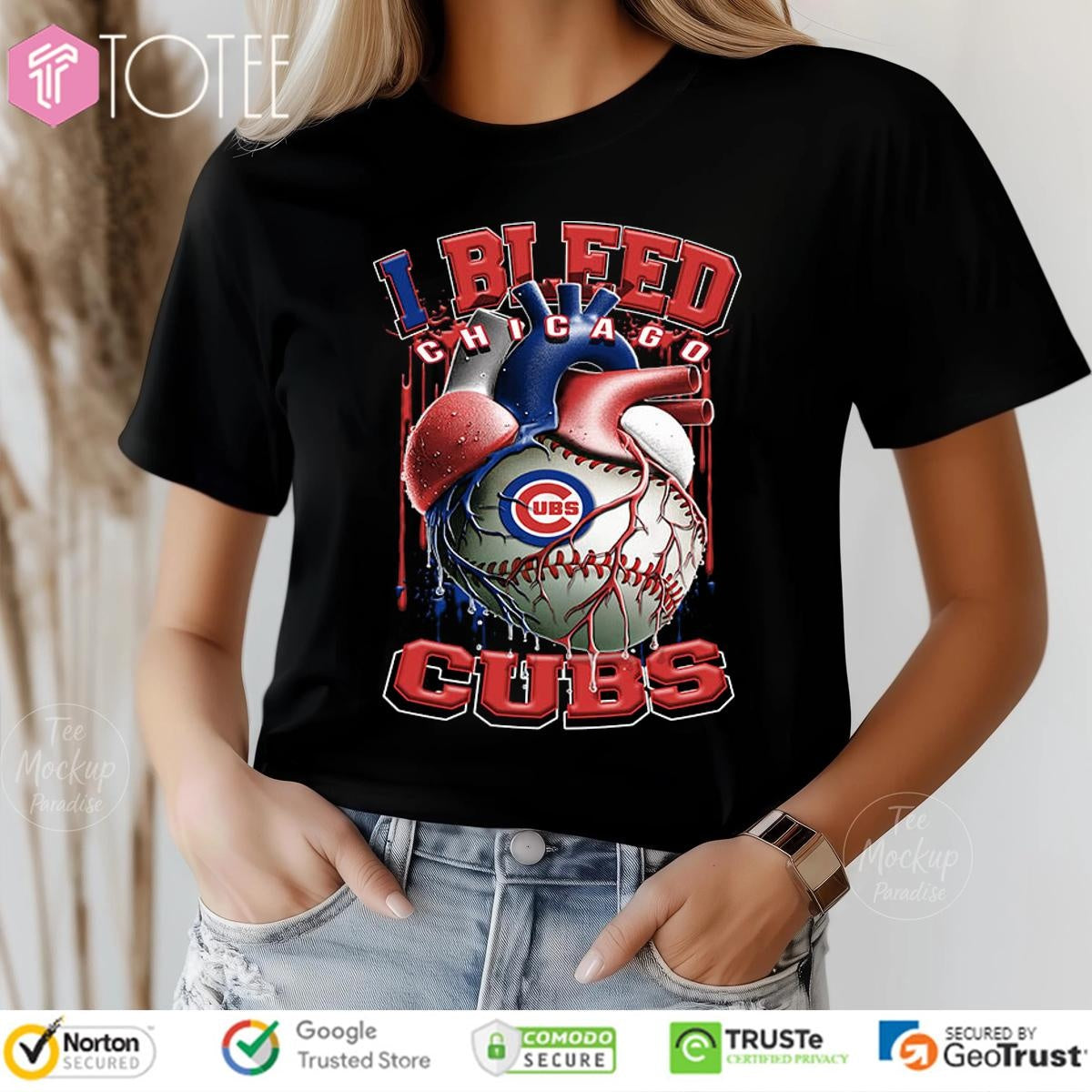 I Bleed Chicago Cubs Baseball Heart T-shirt