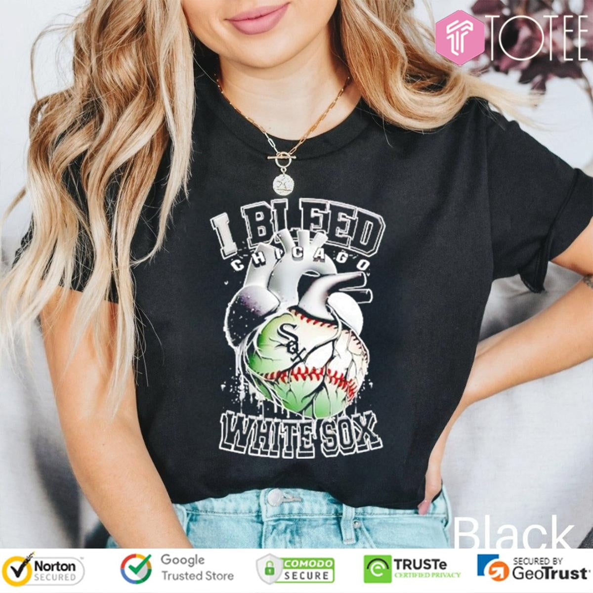 I Bleed Chicago White Sox Baseball Heart T-shirt