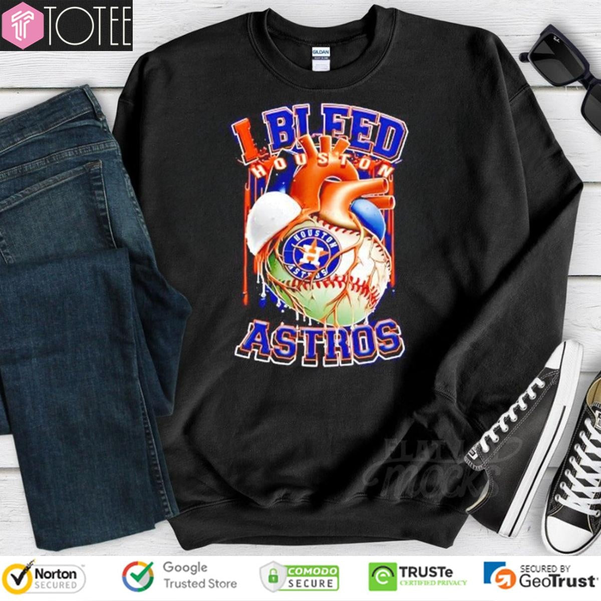 I Bleed Houston Astros Baseball Heart T-shirt