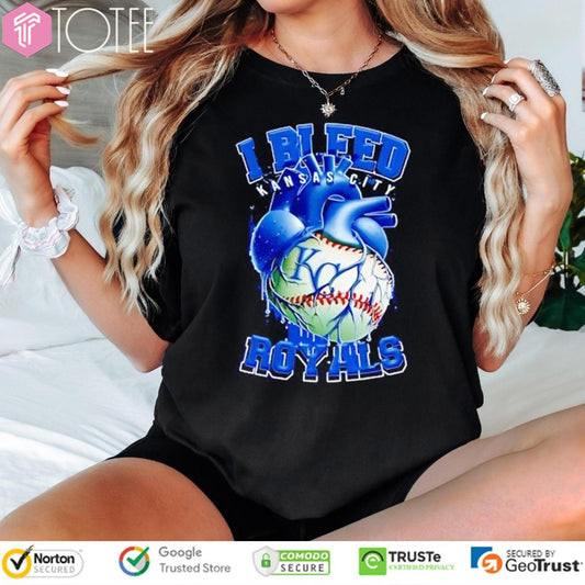 I Bleed Kansas City Royals Baseball Heart T-shirt