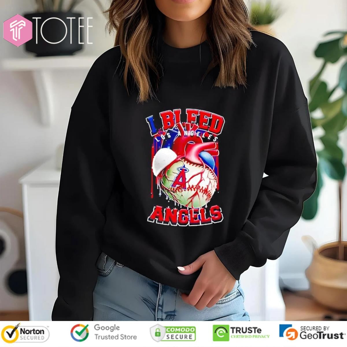 I Bleed Los Angeles Angels Baseball Heart T-shirt