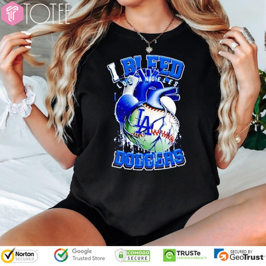 I Bleed Los Angeles Dodgers Baseball Heart T-shirt