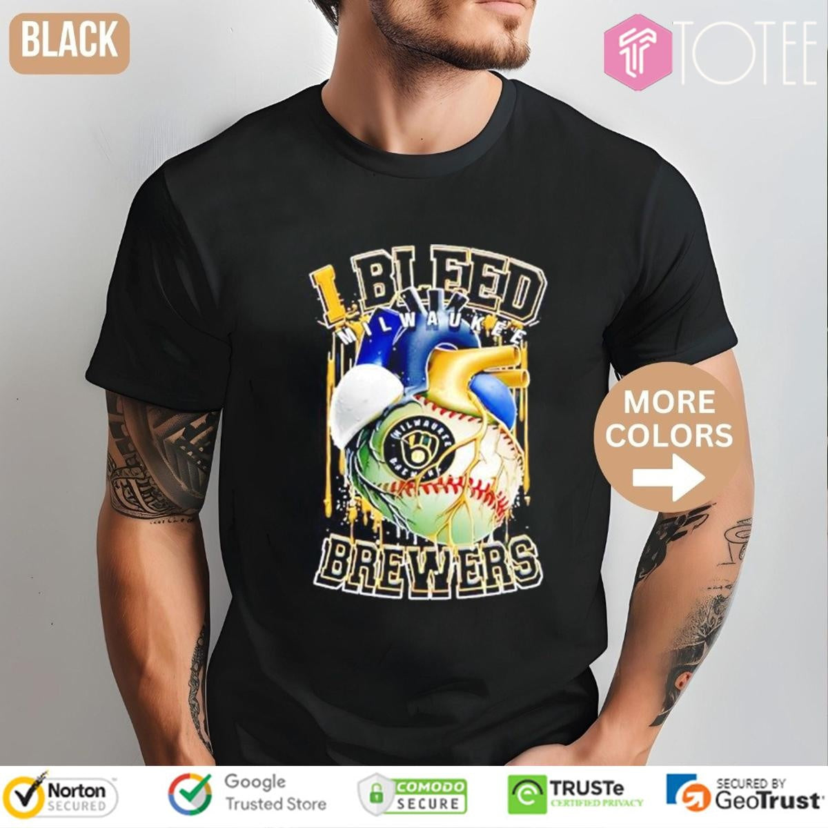 I Bleed Milwaukee Brewers Baseball Heart T-shirt