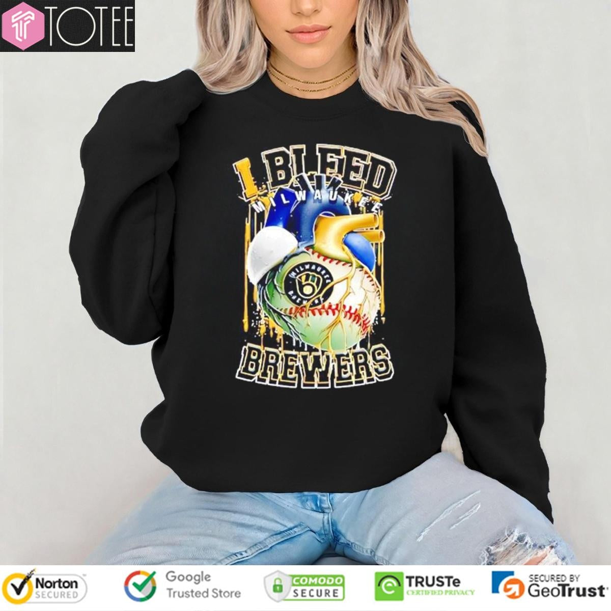 I Bleed Milwaukee Brewers Baseball Heart T-shirt
