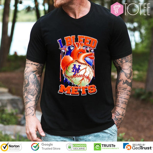I Bleed New York Mets Baseball Heart T-shirt