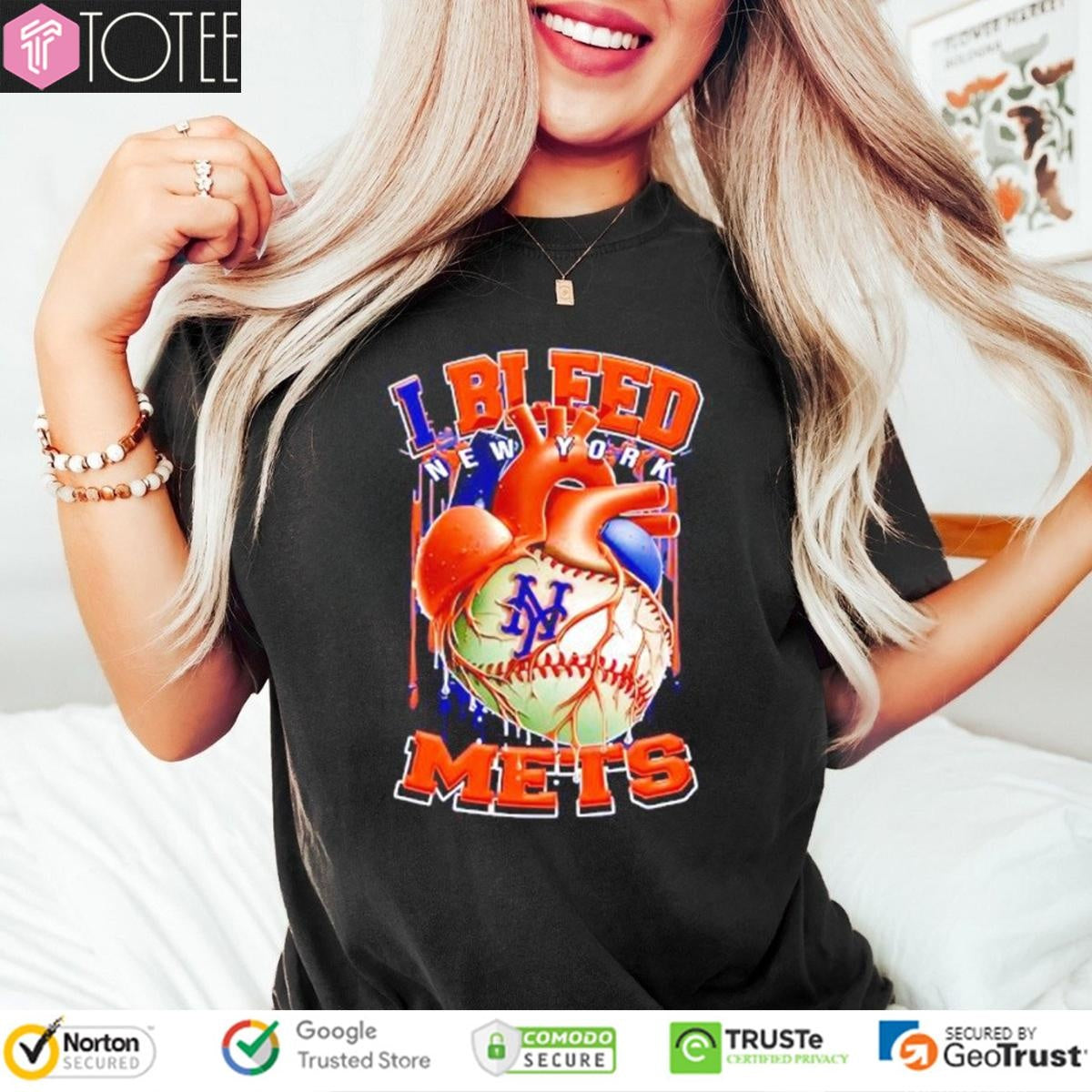 I Bleed New York Mets Baseball Heart T-shirt