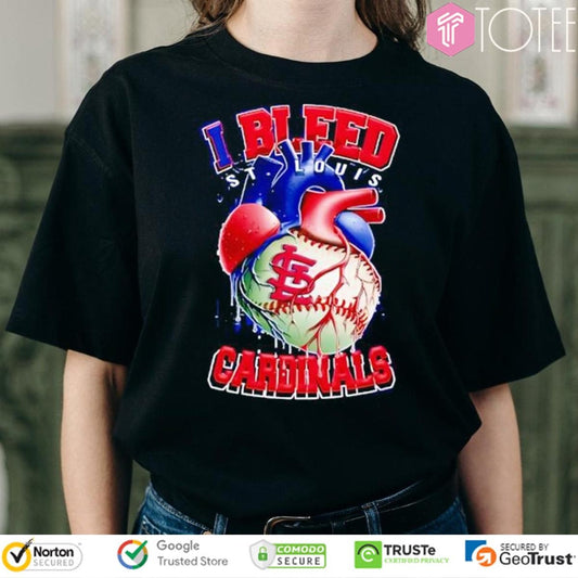 I Bleed St. Louis Cardinals Baseball Heart T-shirt