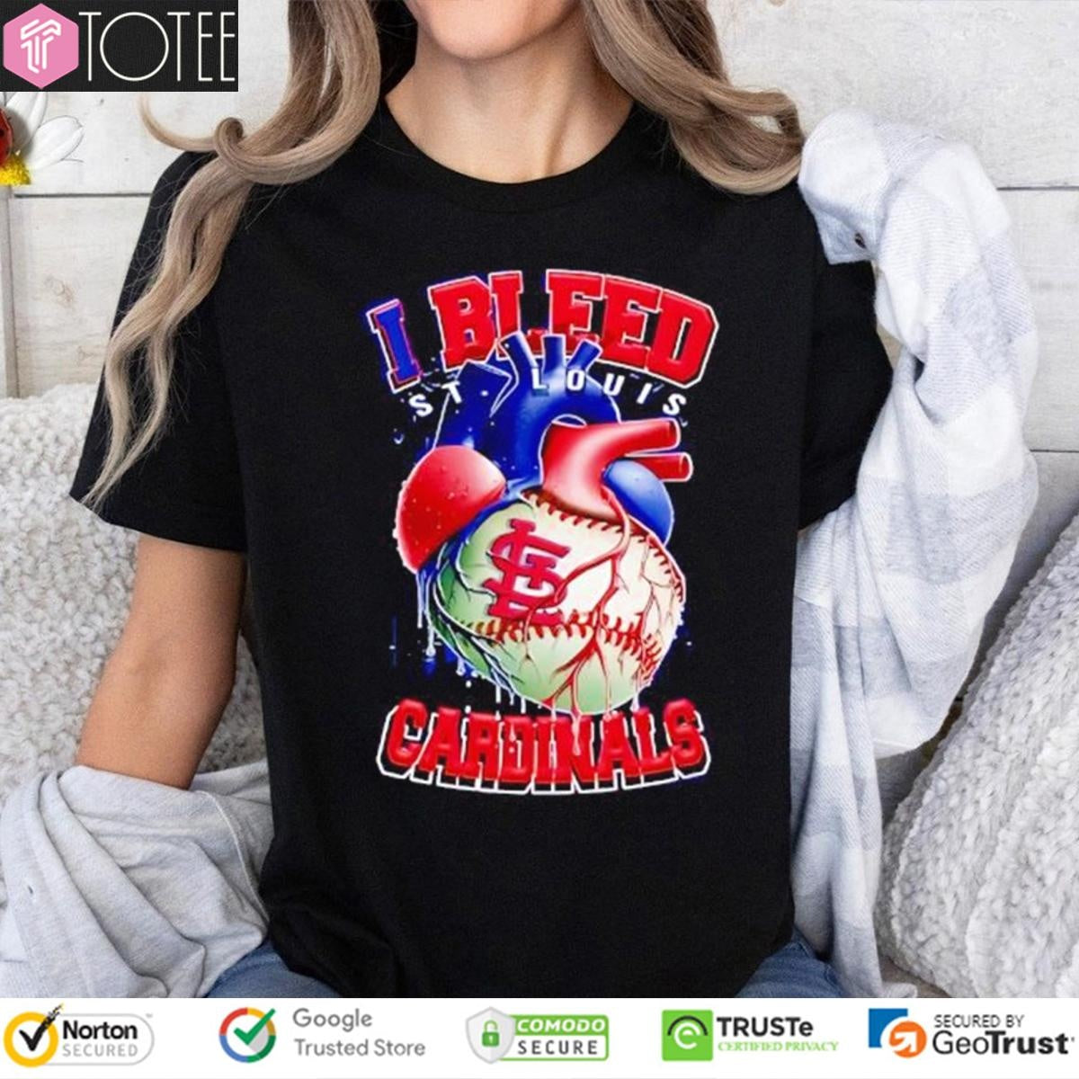 I Bleed St. Louis Cardinals Baseball Heart T-shirt