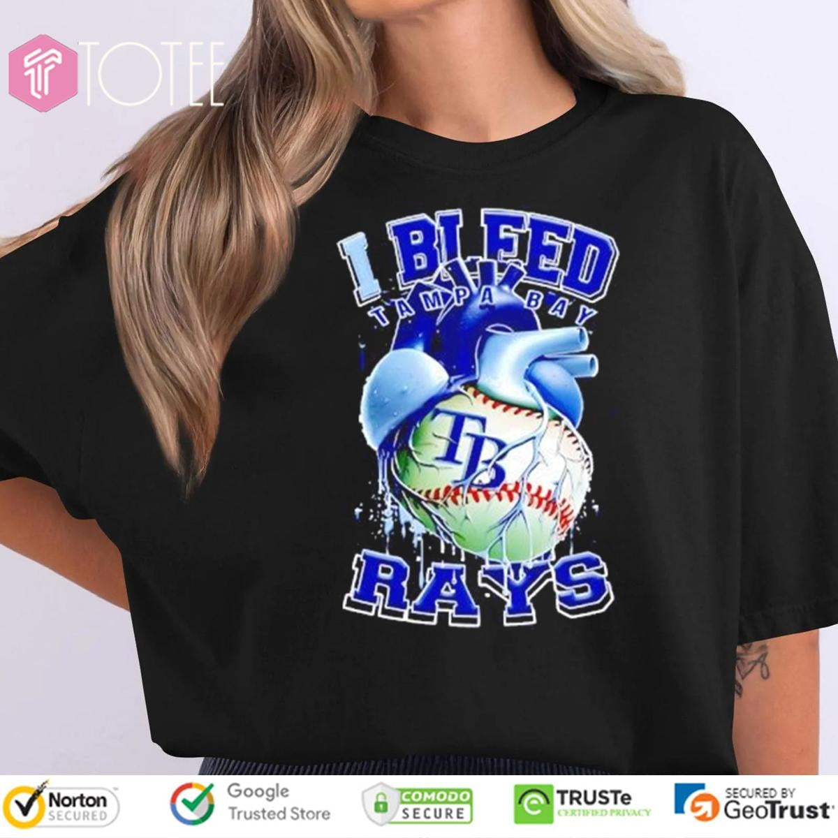 I Bleed Tampa Bay Rays Baseball Heart T-shirt