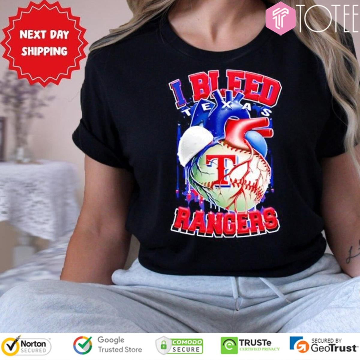 I Bleed Texas Rangers Baseball Heart T-shirt