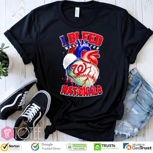 I Bleed Washington Nationals Baseball Heart T-shirt