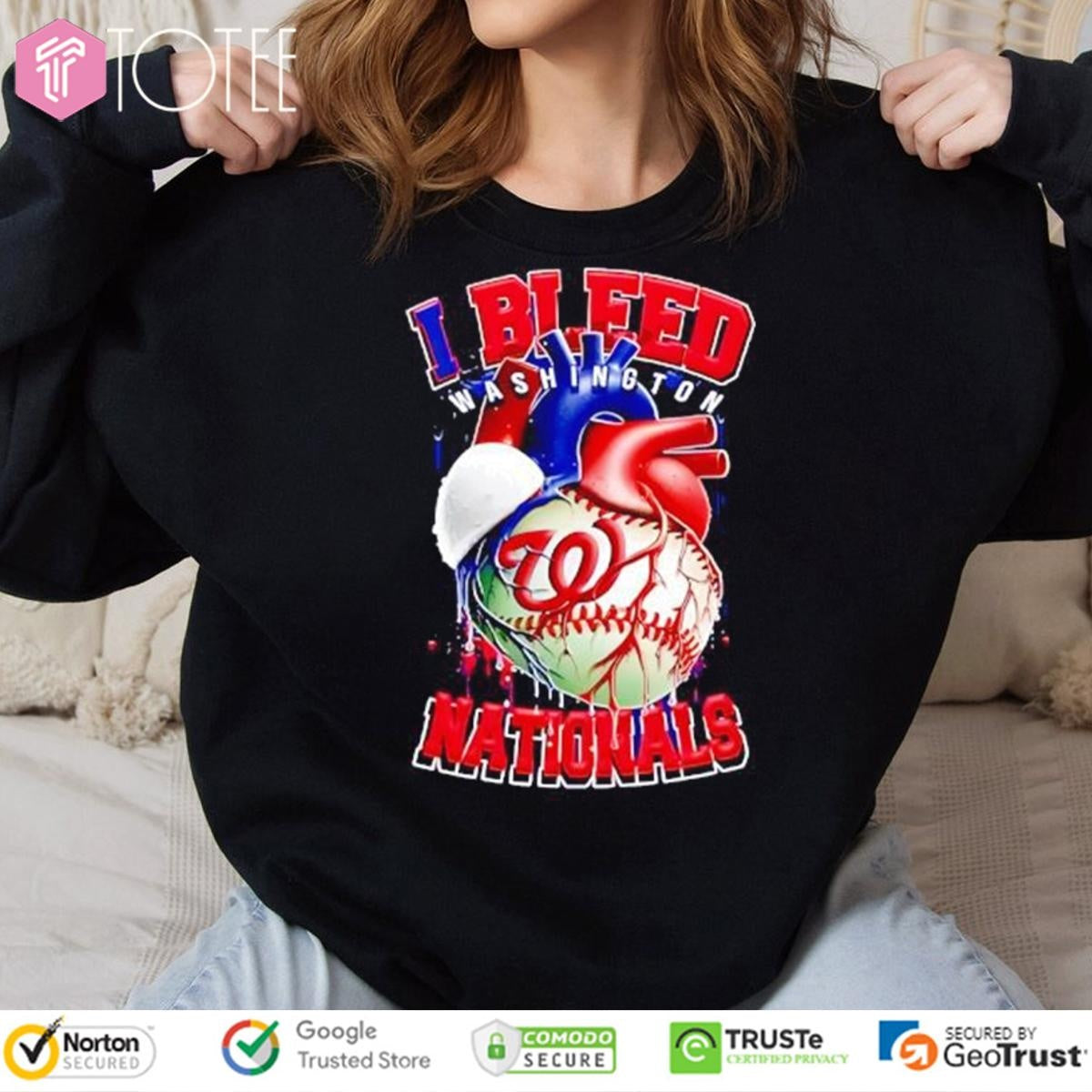 I Bleed Washington Nationals Baseball Heart T-shirt